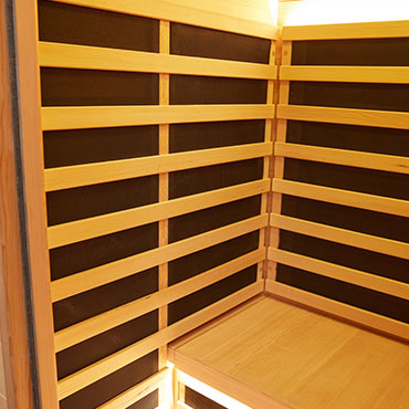 Relaxed user enjoying OFS01-1 sauna