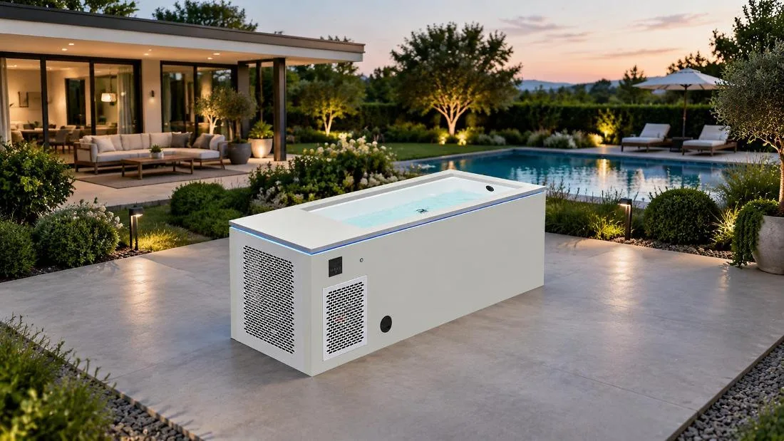 Outdoor cold plunge installation Outdoor cold plunge installation