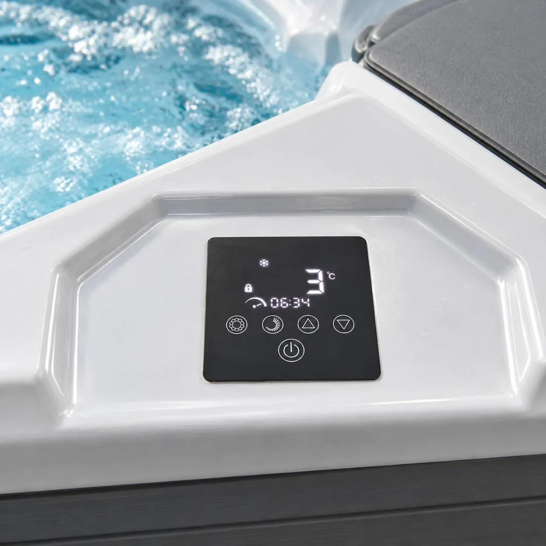 Digital Temperature and Timer Interface Cold plunge digital touchscreen control panel