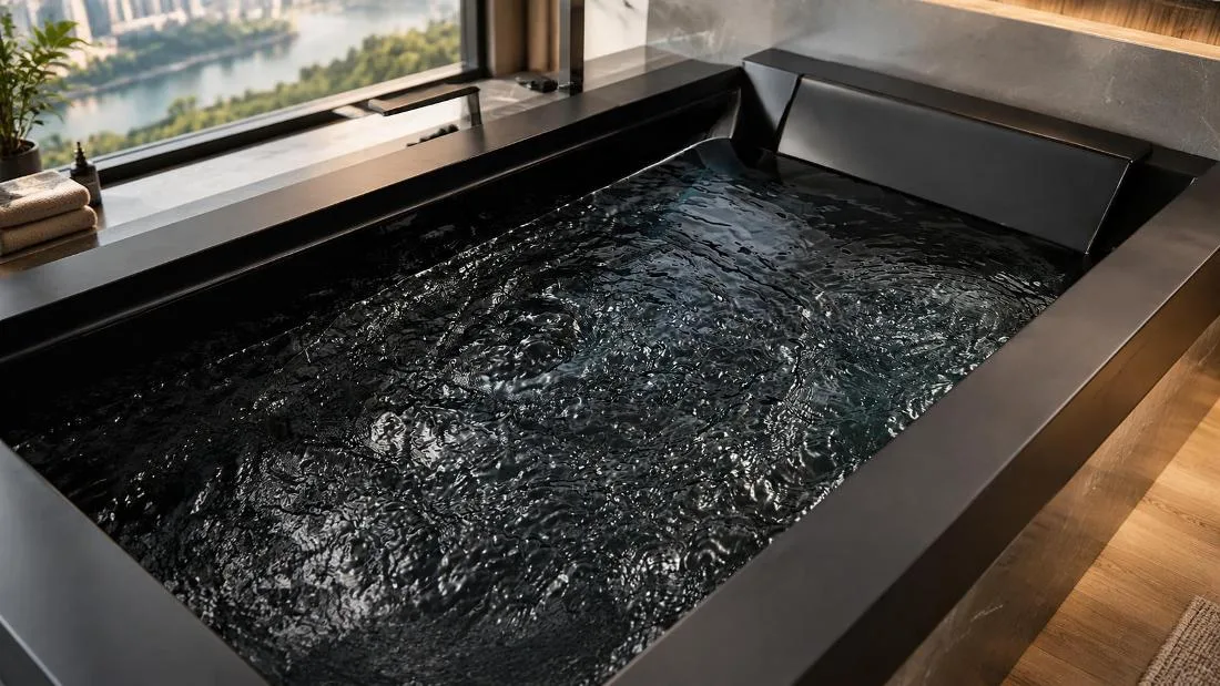 Single Person Recovery Tub Studio perspective view of the single-person cold plunge tub