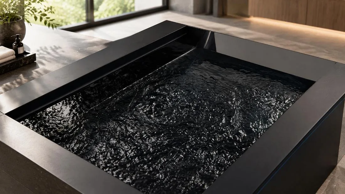 OF-CP01 Cold Plunge Tub Studio perspective view of the OF-CP01 cold plunge tub showcasing interior basin cavity and exterior skirt paneling