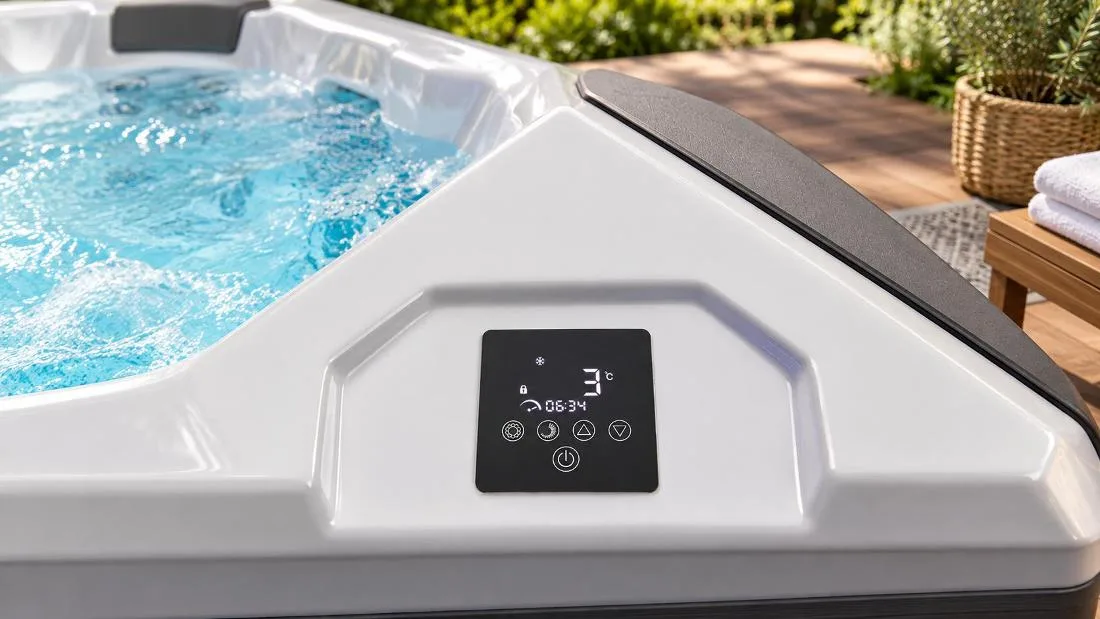 Intelligent Digital Touchscreen Panel Flush-mounted digital touchscreen display on the tub rim